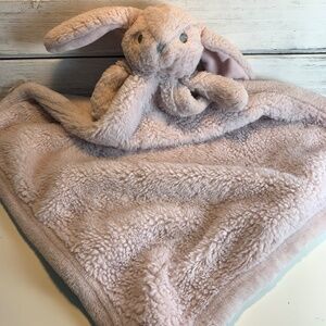 Soft Pink Bunny Lovey Security Blanket Oeko-Tex Certified Plush Baby Comforter